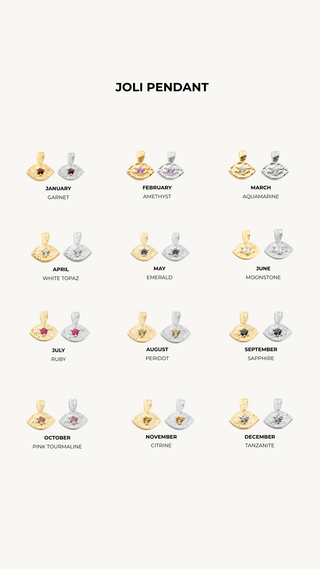 Joli Birthstone Pendant - Gold