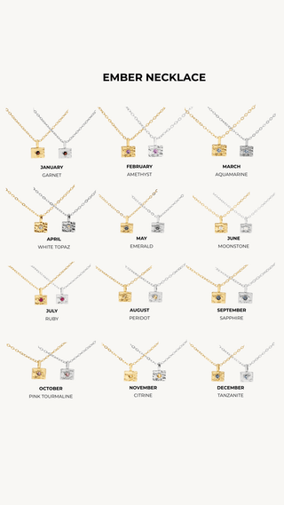 Ember Birthstone Necklace - Silver