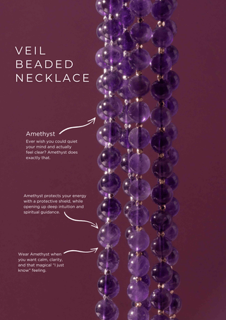 Veil Amethyst Beaded Necklace