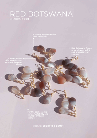 Red Botswana Agate Droplet