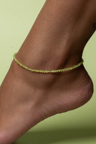 Peridot Beaded Anklet