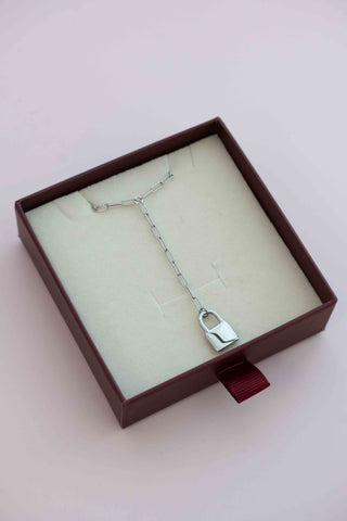 Forever Yours Lariat Necklace - Engravable, Silver