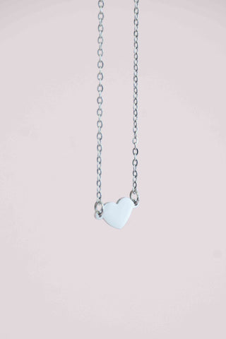 With Love Heart Necklace - Engravable, Silver