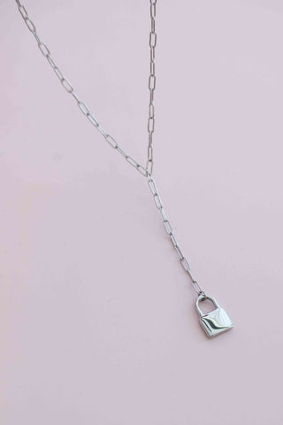 Forever Yours Lariat Necklace - Engravable, Silver
