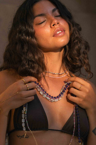 Veil Amethyst Beaded Necklace