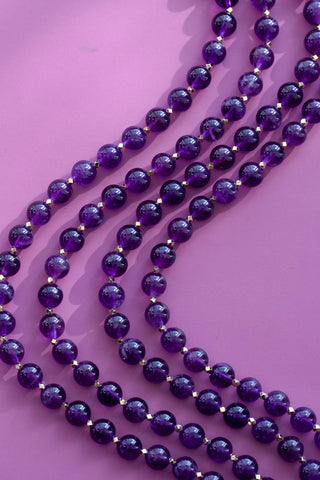 Veil Amethyst Beaded Necklace