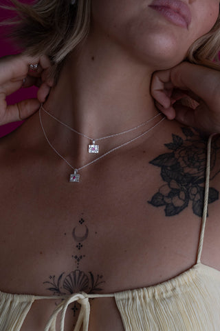 Ember Birthstone Necklace - Silver