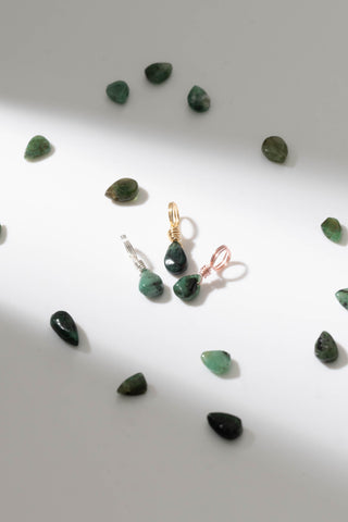 Emerald Petite Droplet - May Birthstone