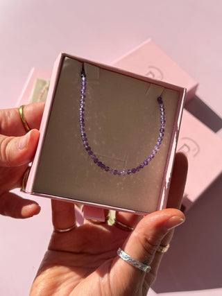 Amethyst Beaded Anklet