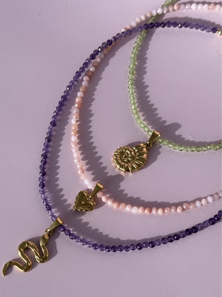 Pink Opal Beaded Necklace