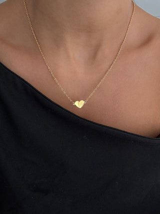 With Love Heart Necklace - Engravable, 18k PVD Gold