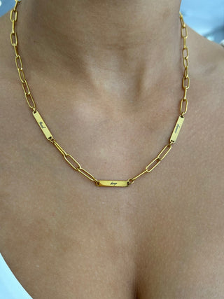 For Keeps Paperclip Necklace - Engravable, 18k PVD Gold