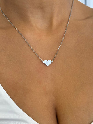 With Love Heart Necklace - Engravable, Silver
