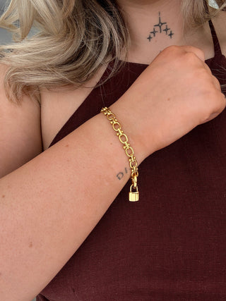 Forever Yours Padlock Charm - Engravable, 18k PVD Gold