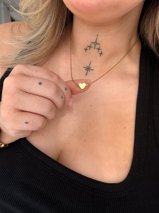 With Love Heart Necklace - Engravable, 18k PVD Gold