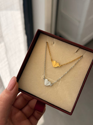 With Love Heart Necklace - Engravable, Silver