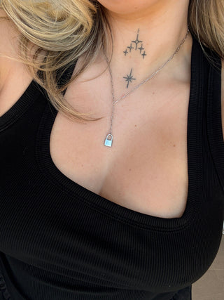 Forever Yours Lariat Necklace - Engravable, Silver