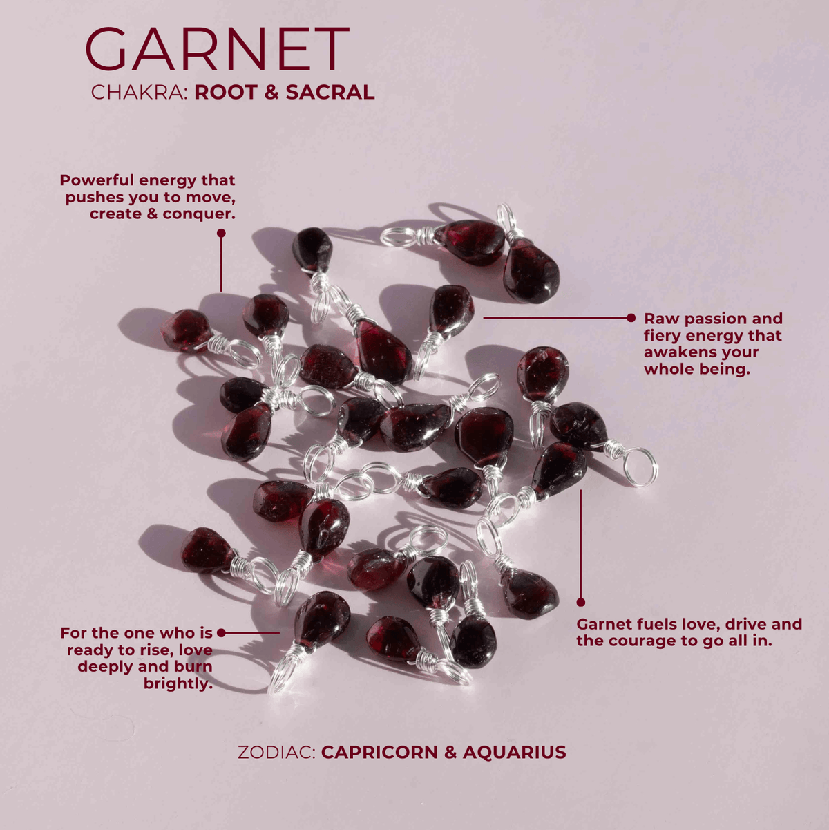 Garnet for Empowerment - Crystal Charm