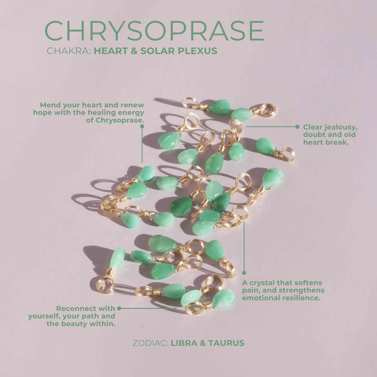 Chrysoprase for Letting Go - Crystal Charm
