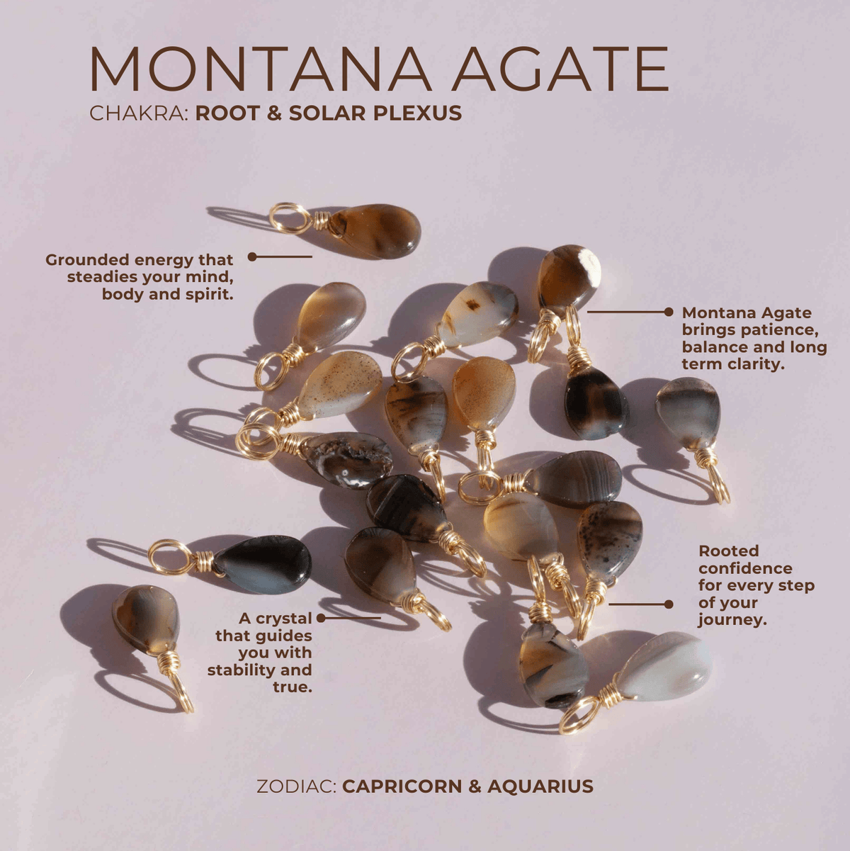 Montana Agate for Calm & Steady - Crystal Charm