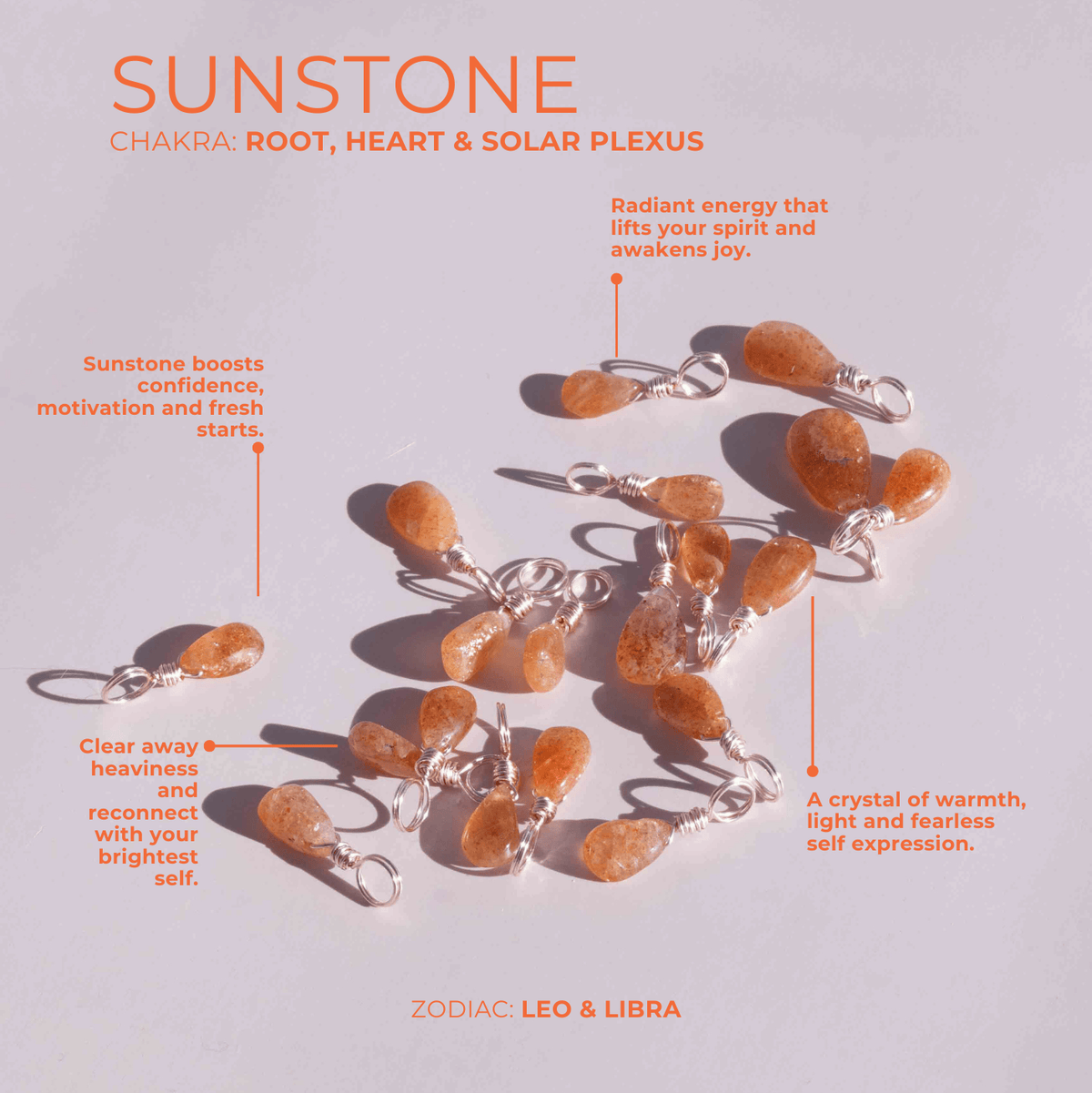 Sunstone for Empowered Energy - Crystal Charm
