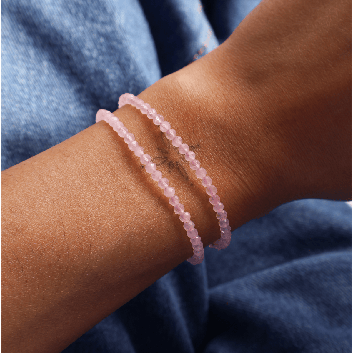 Rose quartz crystal beaded bracelet for self love