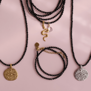 Black Spinel Beaded Necklace