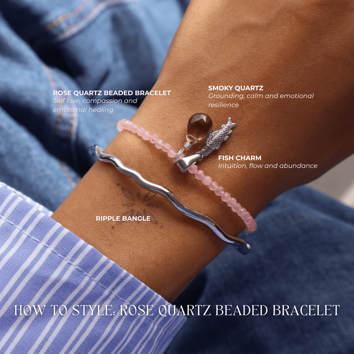 Rose Quartz for Self Love - Crystal Beaded Bracelet