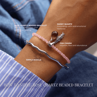 Rose Quartz Crystal Beaded Bracelet