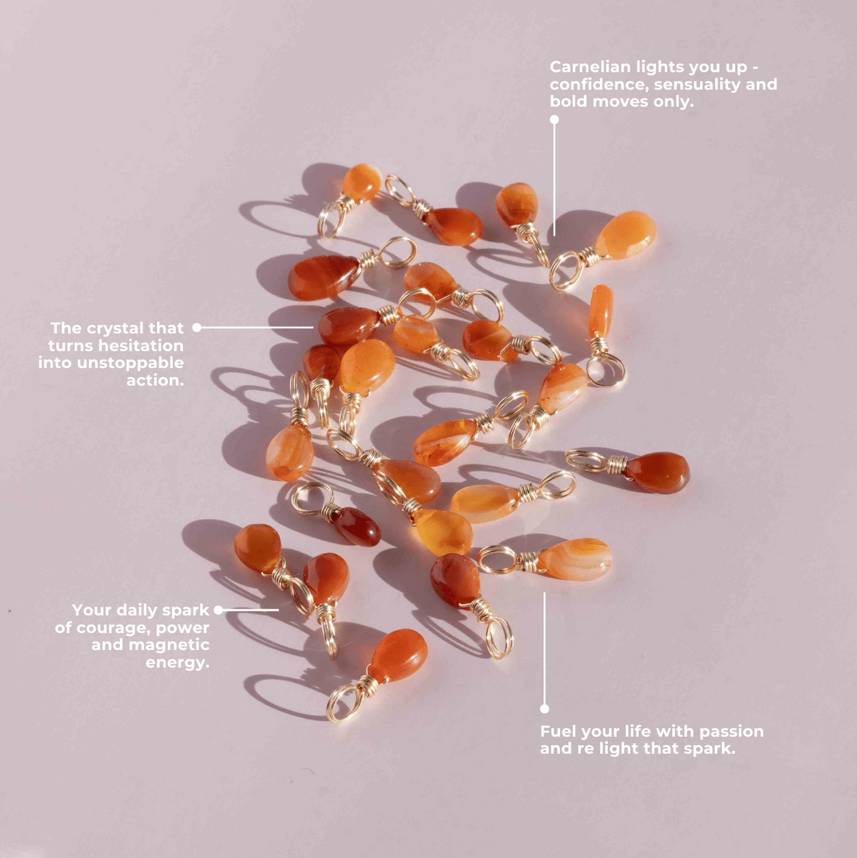 Carnelian to Get Your Spark Back - Crystal Charm