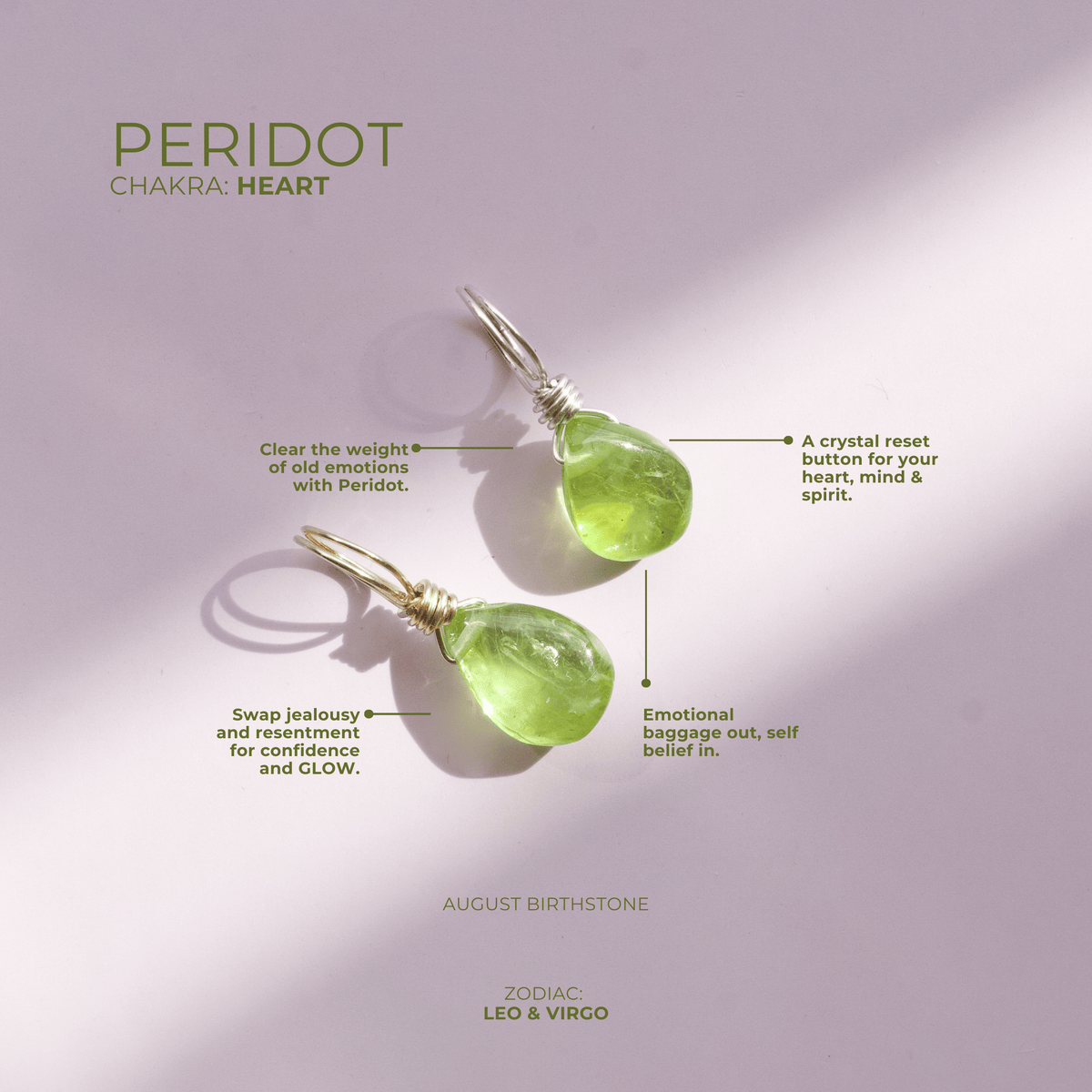 Peridot to Attract Abundance - Crystal Charm