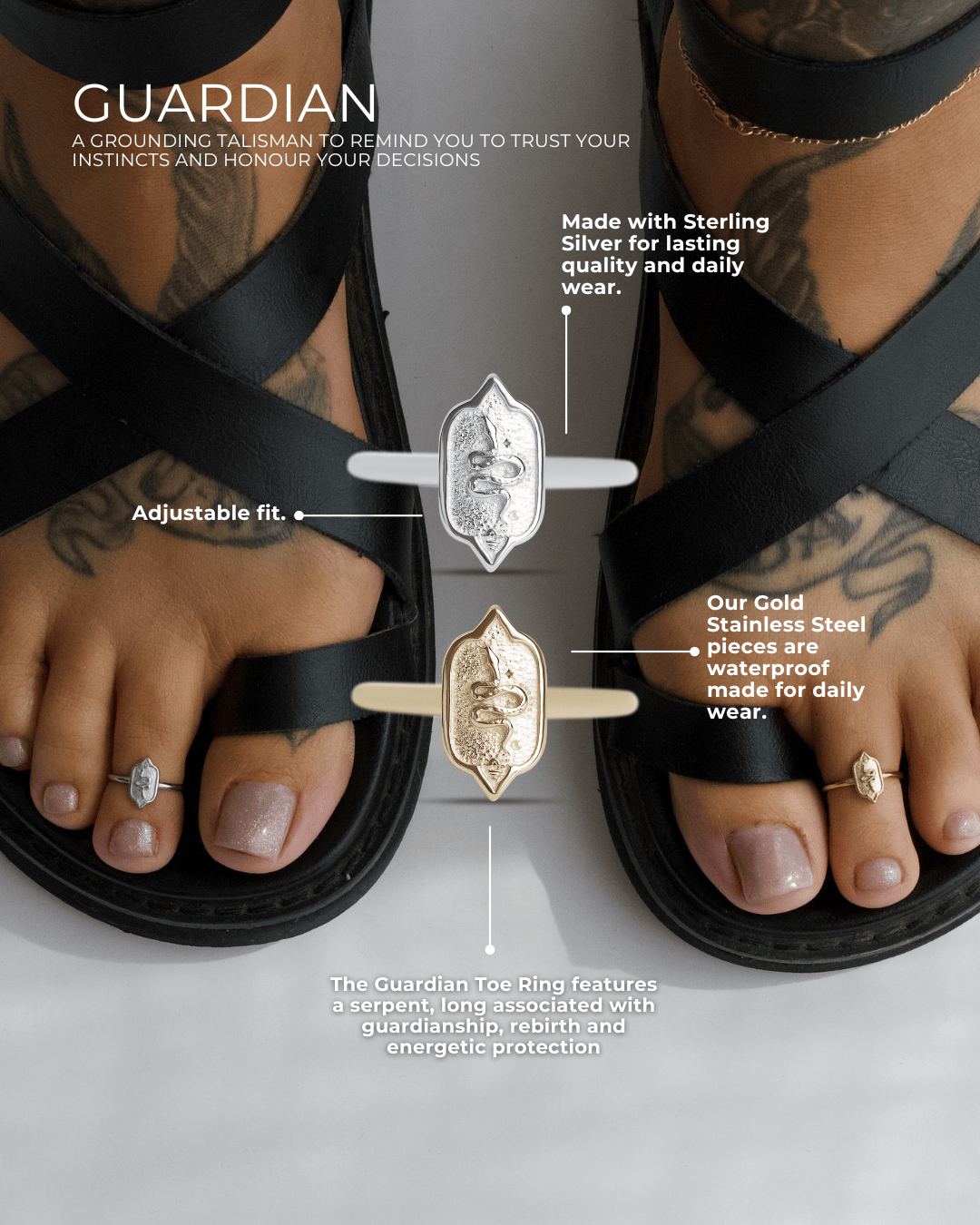 Guardian Snake Toe Ring