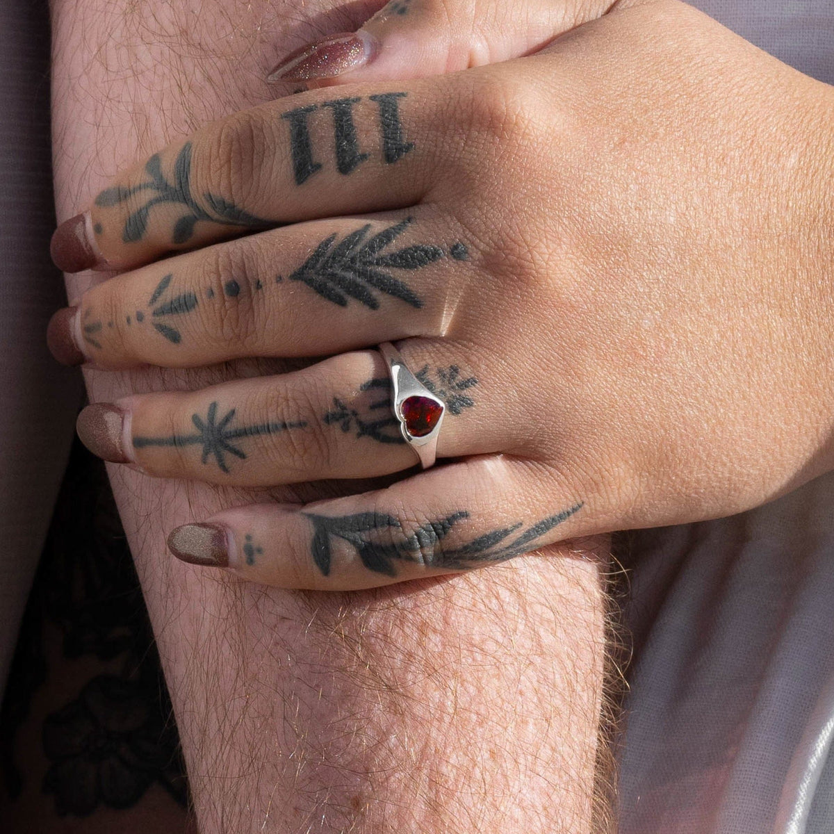 Crimson Garnet Heart Ring