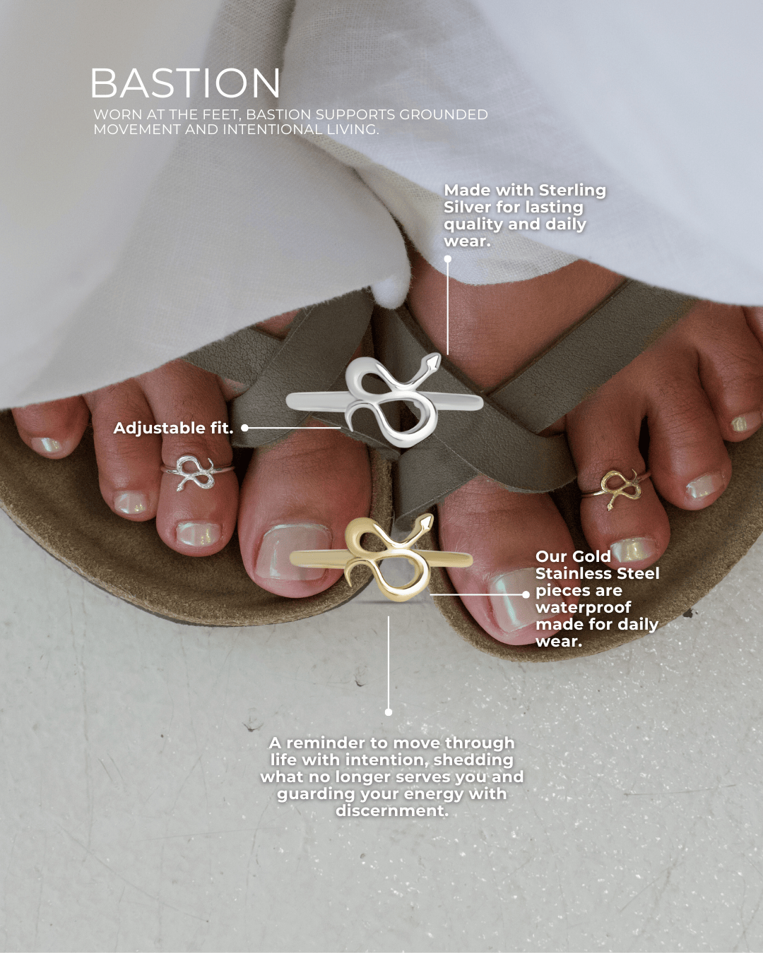 Bastion Snake Toe Ring