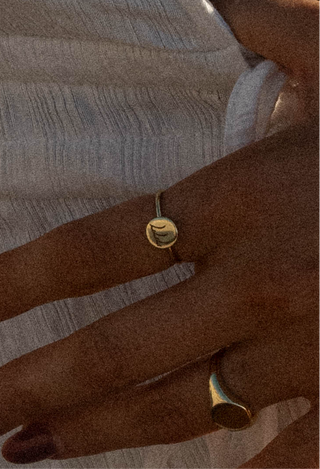 Amity Round Ring - Engravable, 18k Gold Vermeil