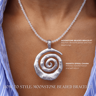 Moonstone Crystal Beaded Necklace