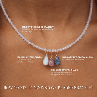 Moonstone Crystal Beaded Necklace