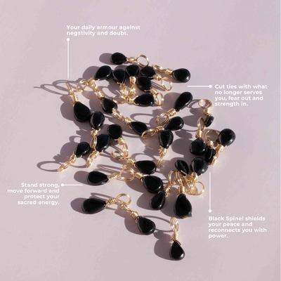 Black Spinel for Strong Boundaries - Crystal Charm