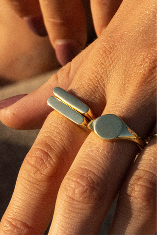 Asteria Bar Ring - Engravable, 18k Gold Vermeil