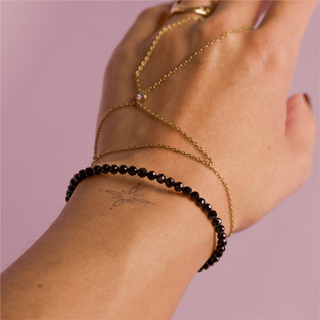 Black Spinel for Protection with Boundaries - Crystal Beaded Bracelet