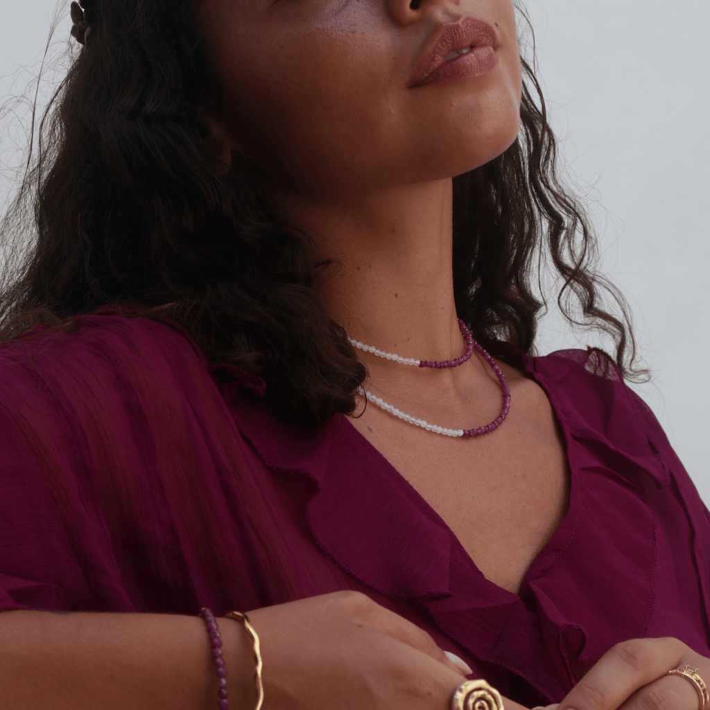 Ruby & Moonstone Crystal Necklace | Passion – Botanical H2o