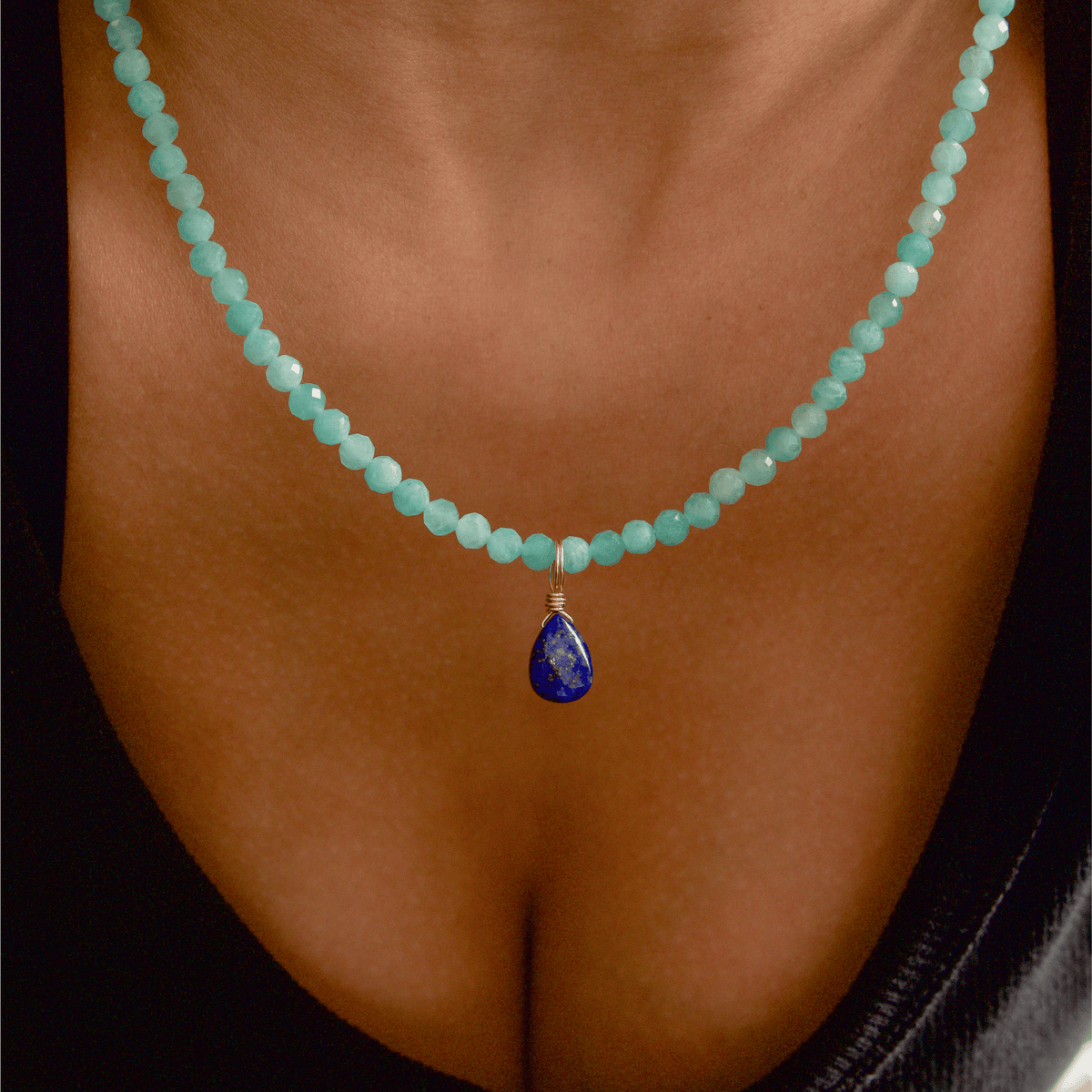 Say It Out Loud Bundle: Lapis Lazuli + Amazonite Necklace (Speak Your Truth)