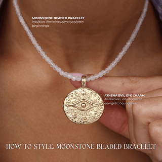 Moonstone Crystal Beaded Necklace