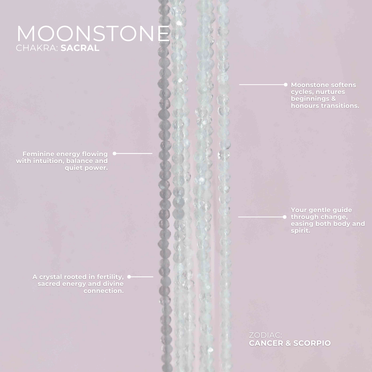 Moonstone for Feminine Energy - Crystal Beaded Necklace