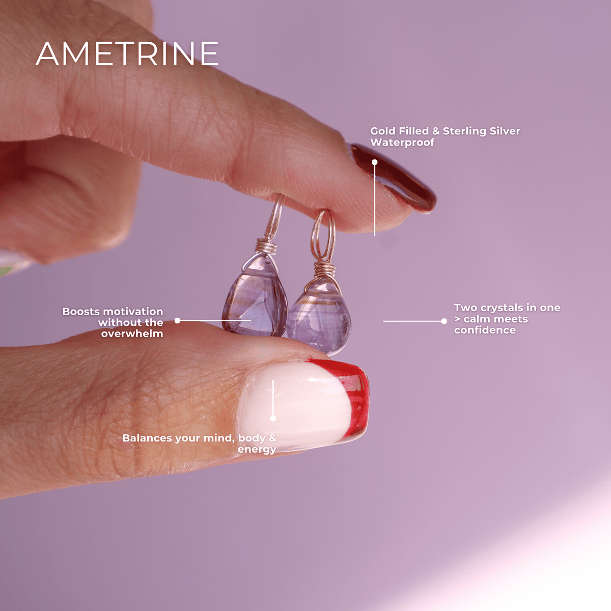 Ametrine for Balance - Crystal Charm