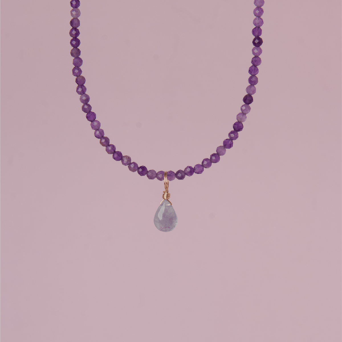 Quiet The Noise Bundle: Rainbow Fluorite + Amethyst Necklace (Calm)