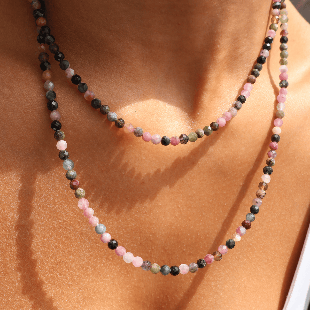 Mixed Tourmaline for Self Care - Crystal Beaded Necklace