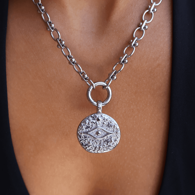 Athena Evil Eye Charm (Silver)