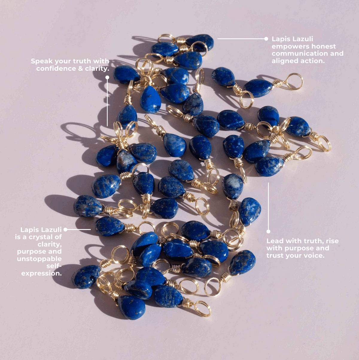 Lapis Lazuli to Speak Your Truth - Crystal Charm