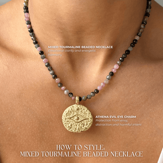 Mixed Tourmaline for Self Care - Crystal Beaded Necklace